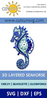 3D Layered Mandala Seahorse SVG Pinterest