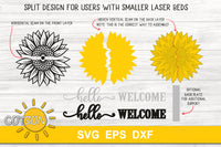 Sunflower Welcome Sign Assemble and Non-assemble version | Sunflower Welcome Sign | Sunflower Sign Glowforge SVG