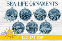Sea life Christmas ornaments SVG bundle | Sea creatures Ornaments SVG bundle