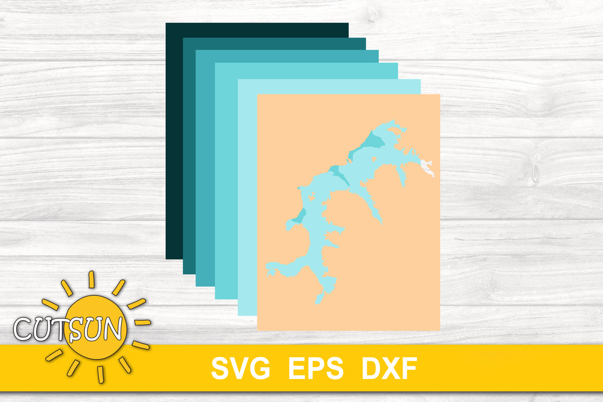 3D Layered Lake Seneca depth map 6 layers Cutsunsvg