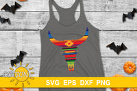 Serape Cow Skull SVG PNG EPS