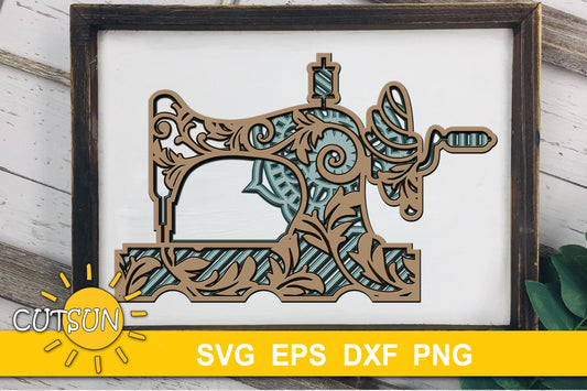 3D Layered Sewing machine SVG