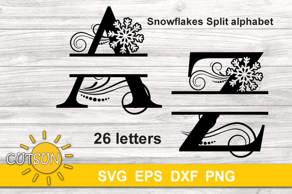 Snowflakes split Alphabet