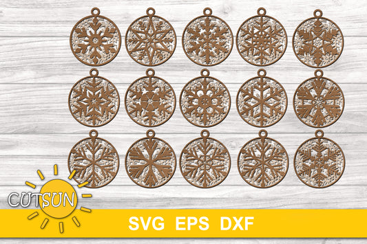 Christmas SVG | 3D Layered Snowflake ornaments - 15 designs
