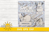 Snowman Shelf sitters SVG | Let it snow shelf sitters SVG | Christmas decor | Winter decor | Glowforge svg | Laser cut file
