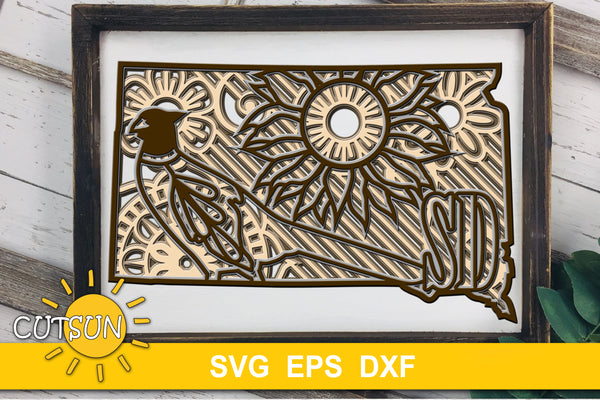 3D  South Dakota SVG
