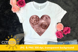 Valentine's day sublimation design Steampunk Heart Rose Gold