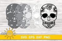 3D Layered skull SVG