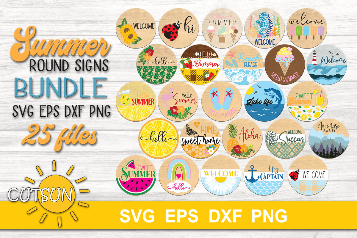 Summer Door Sign SVG bundle | Summer Round sign SVG Bundle – Cutsunsvg