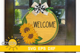 Sunflowers welcome sign SVG