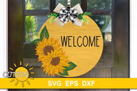 Sunflowers welcome sign SVG