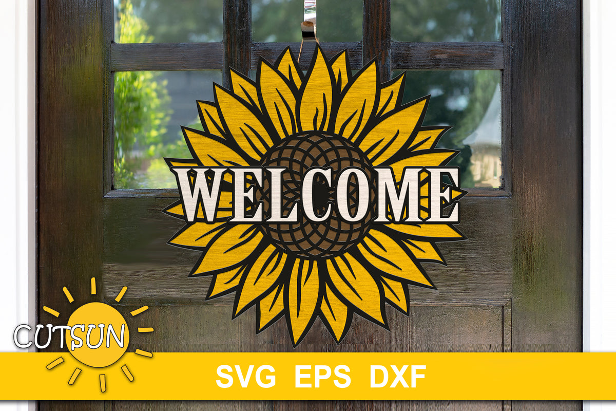 Sunflower Welcome Sign Assemble and Non-assemble version | Sunflower W ...