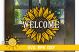 Sunflower Welcome Sign Assemble and Non-assemble version | Sunflower Welcome Sign | Sunflower Sign Glowforge SVG