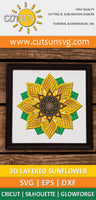 3D Layered Sunflower SVG