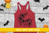 Sunflowers Skull SVG