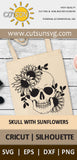 Sunflowers Skull SVG Pinterest