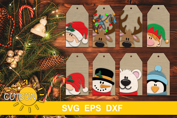 Christmas tags SVG bundle