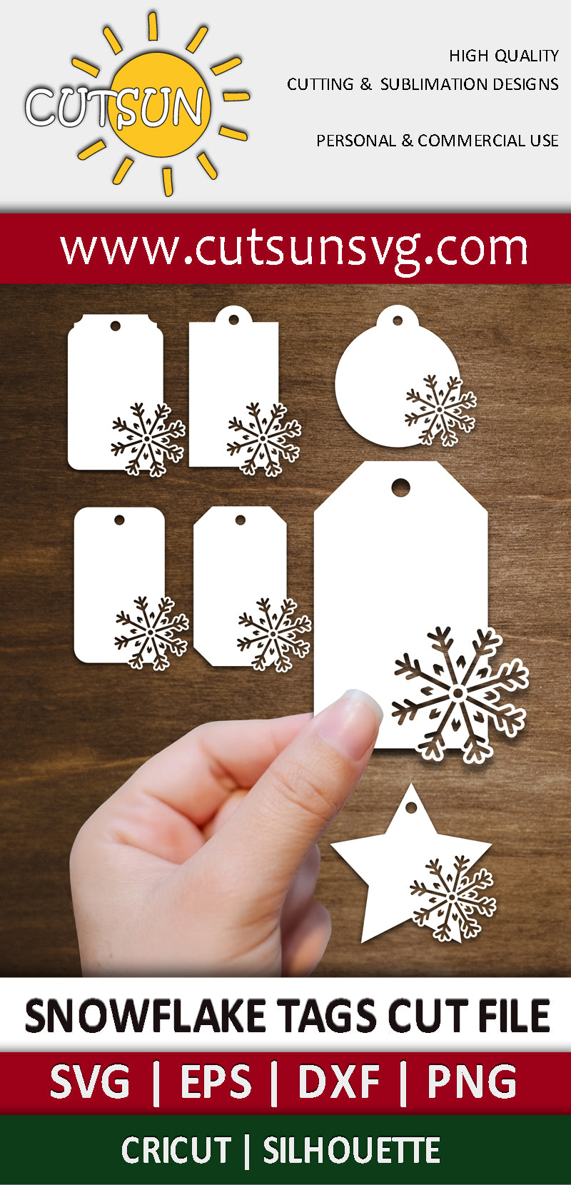 Snowflake Tags SVG bundle | Christmas bundle SVG