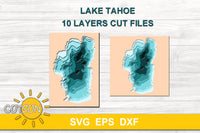 3D Layered Lake Tahoe Depth Map SVG