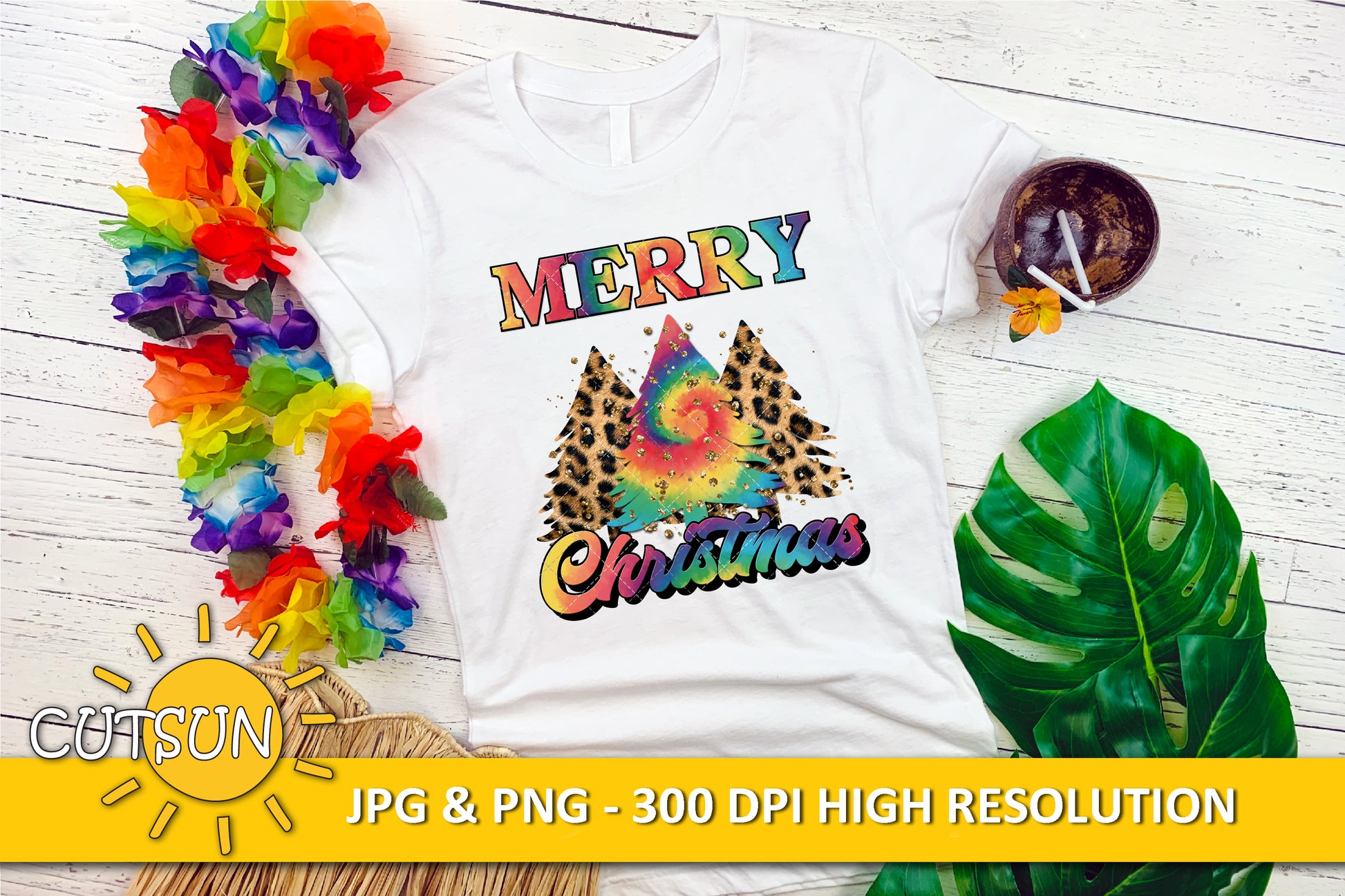 Merry Chrismtas Tie Dye sublimation design download