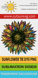 Sunflower sublimation Watercolor Tie Dye Leopard Glitter PNG