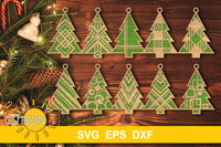 Christmas Trees with Geometric patterns SVG bundle