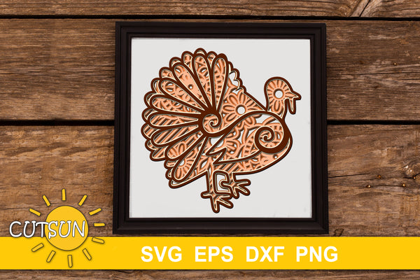 3D Layered Turkey SVG