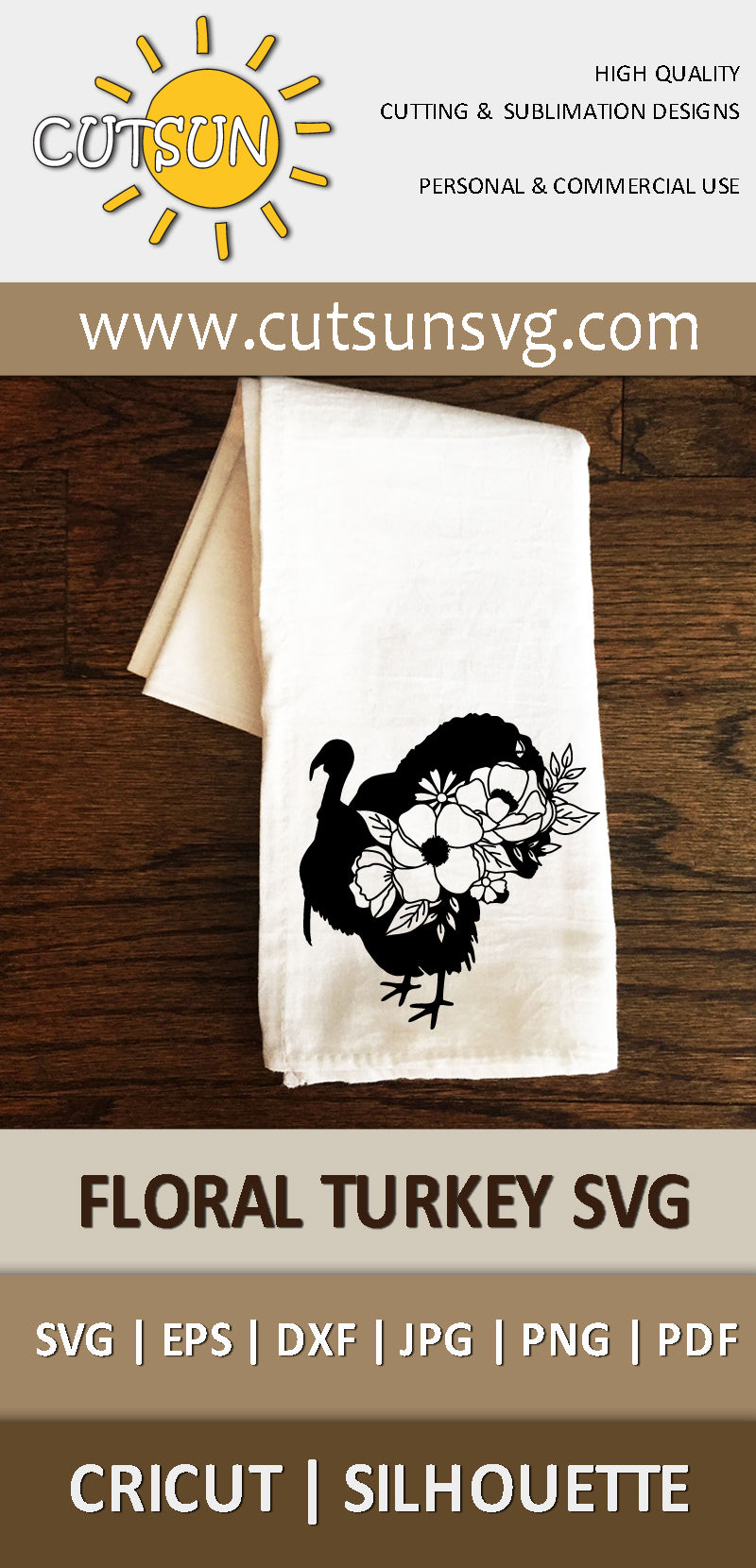 Floral Turkey SVG