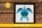 3D Layered Sea Turtle SVG