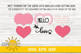 Valentines day door hanger SVG | Valentines day door hanger SVG | Hello Love Door Hanger svg | Glowforge SVG | Laser cut file