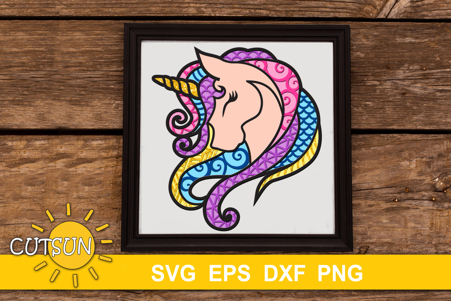 3D layered Unicorn SVG