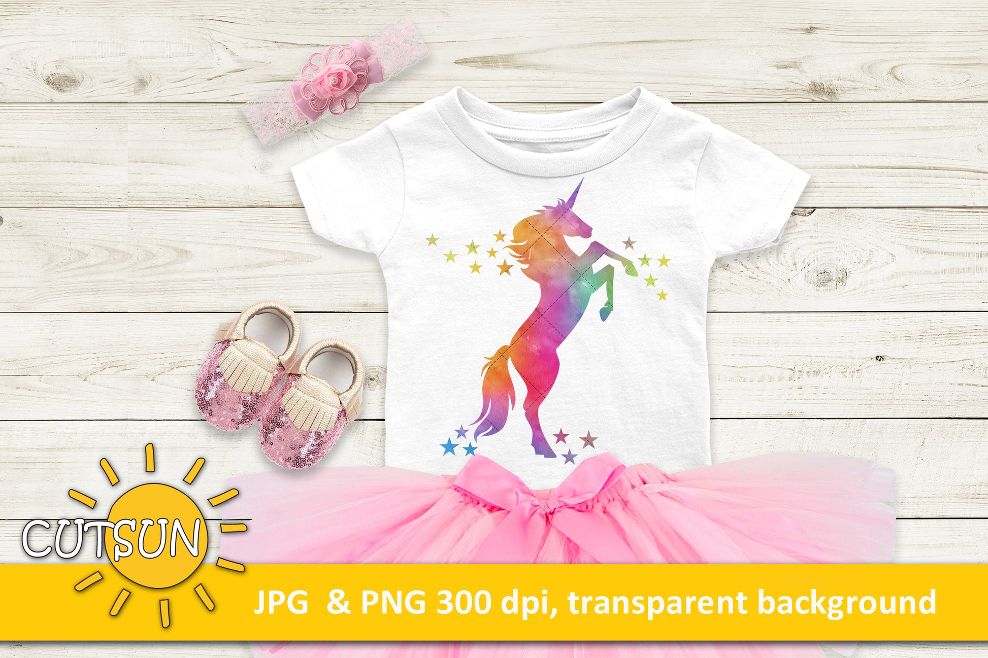 Unicorn Watercolor sublimation design