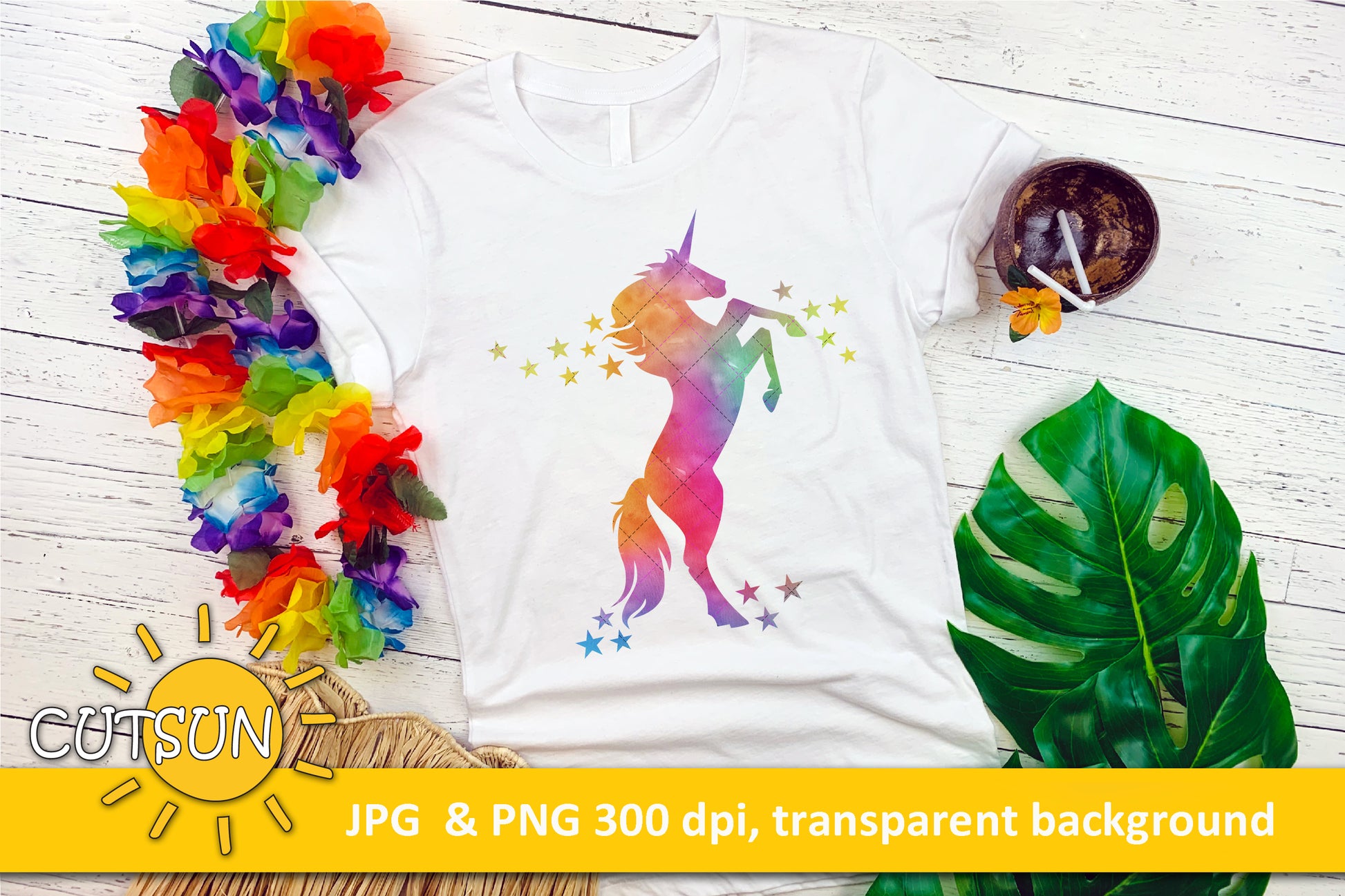 Unicorn Watercolor sublimation design