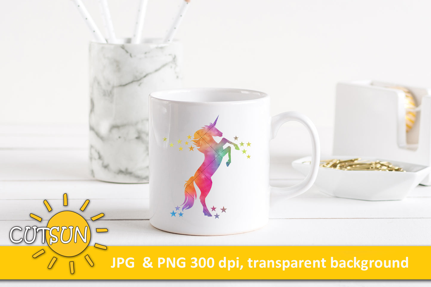 Unicorn Watercolor sublimation design