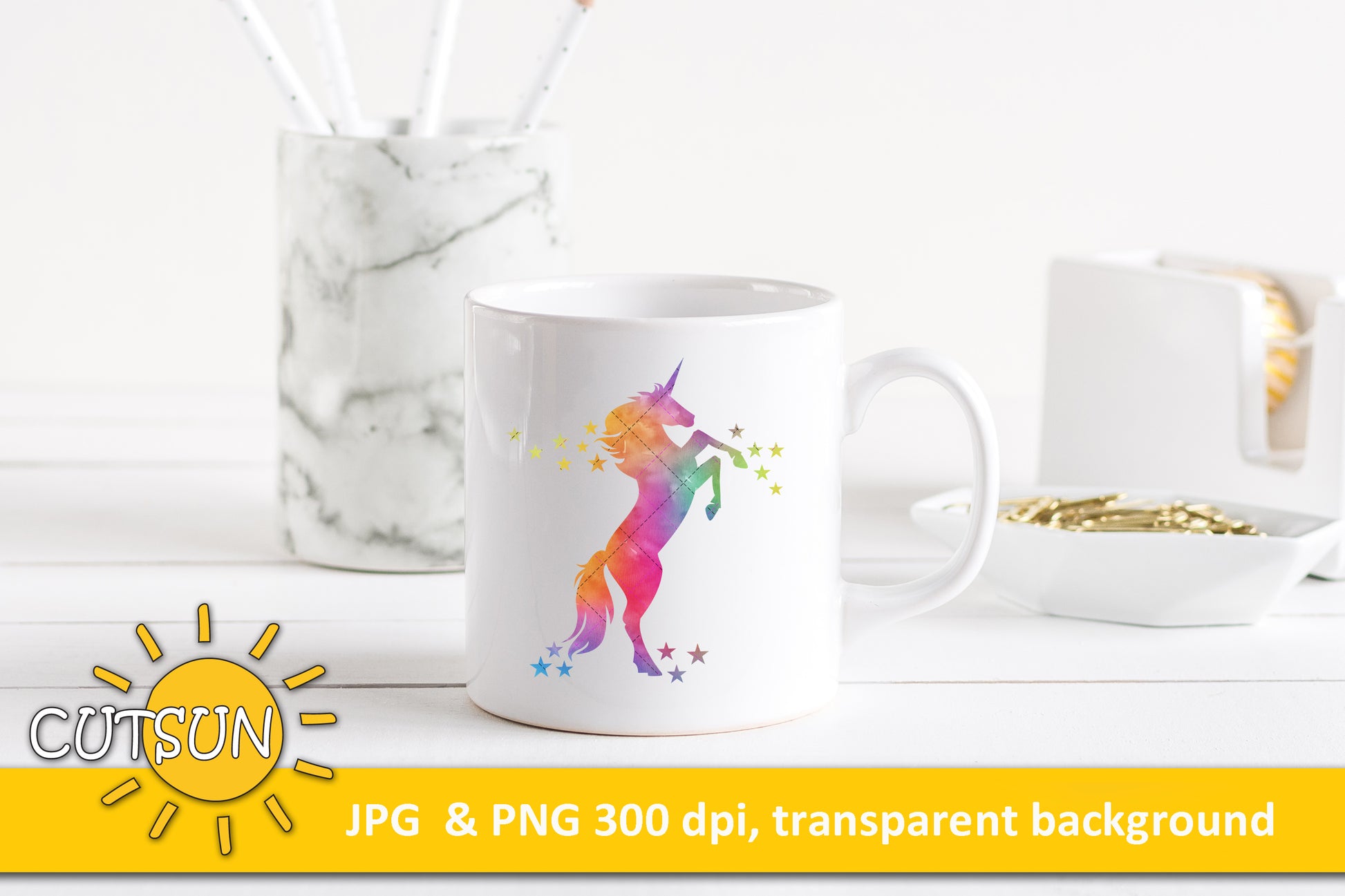 Unicorn Watercolor sublimation design