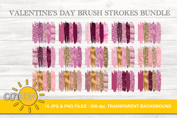 Valentine's day brushstrokes sublimation bundle