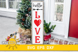Hello Love Vertical Sign SVG Free