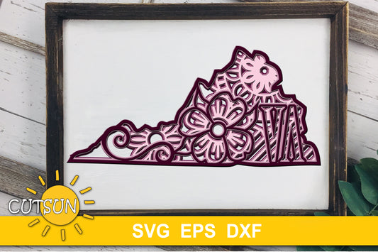 3D Layered Virginia Mandala SVG