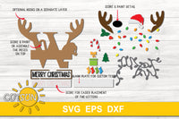 Letter W Christmas monogram door hanger SVG