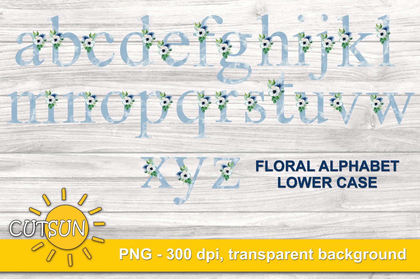 Sublimation Bundle Alphabet | Watercolor Floral alphabet PNG