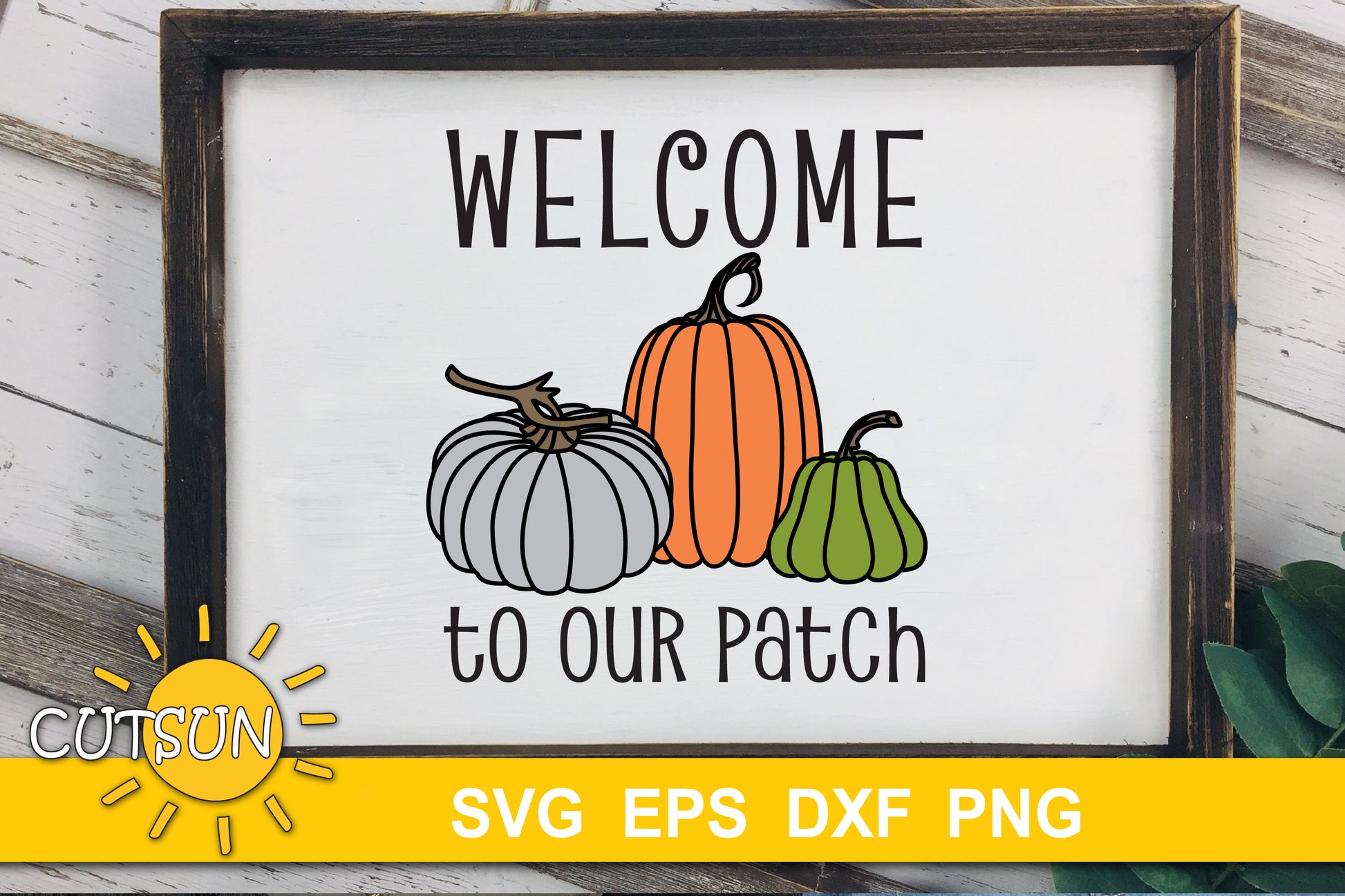 Welcome to our Patch | Three pumpkins SVG