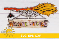 Welcome Witches Halloween door hanger SVG