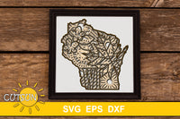 3D Layered Wisconsin Mandala SVG