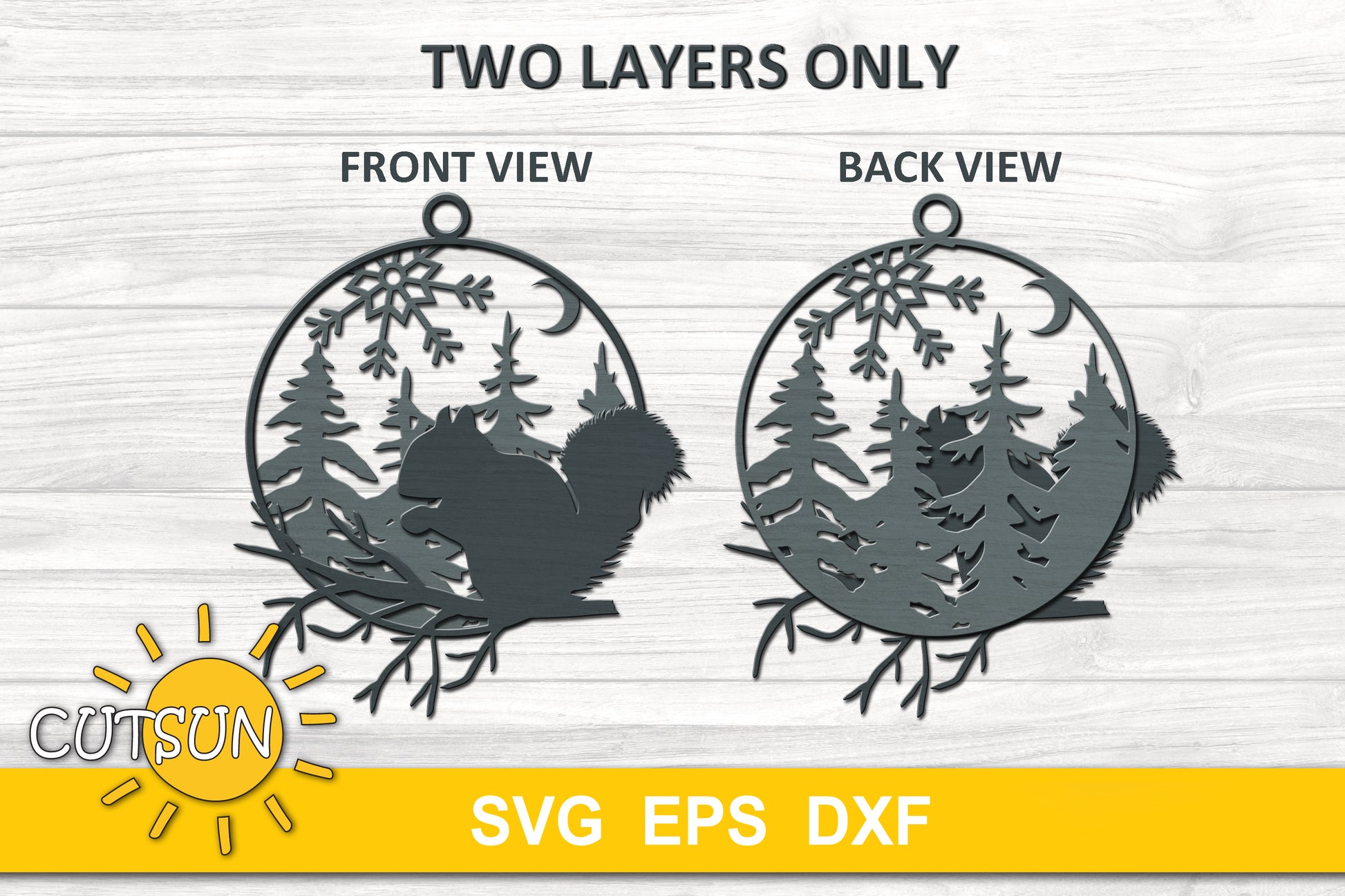 Woodland Animals Christmas Ornaments SVG bundle