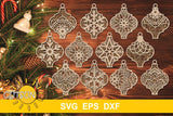 3D layered Christmas SVG | 3D Layered Arabesque tile ornaments