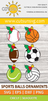 Christmas ornaments sports balls SVG