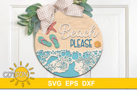 Beach please door hanger SVG