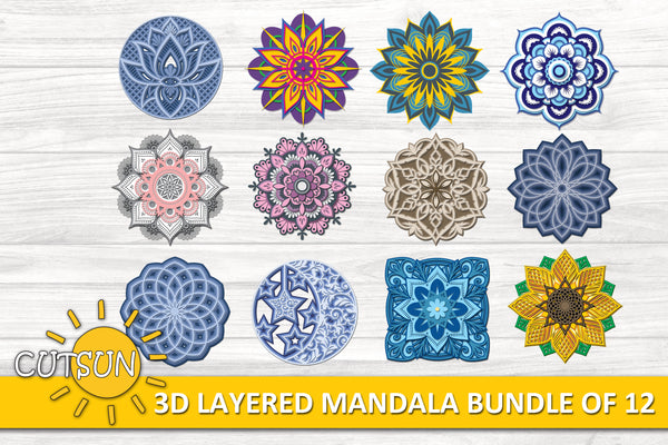 3D Layered Mandala SVG Bundle