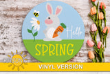 Hello Spring Bunny with Daisy door hanger SVG