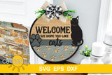 Cat Lover Welcome sign SVG